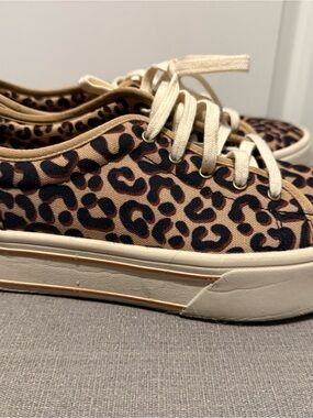 Ariat Leopard Print Skylar Canvas Lace-Up Sneakers - Beige and Black